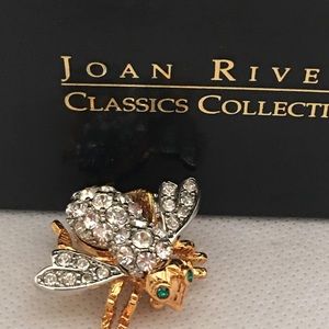 Vintage Bee Pin Joan River's Rhinestone Brooch
